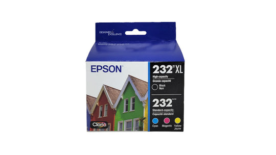 Epson 232XL/232 Ink -  Black Cyan Magenta Yellow - Original Epson Ink Cartridges (T232XL-BCS)