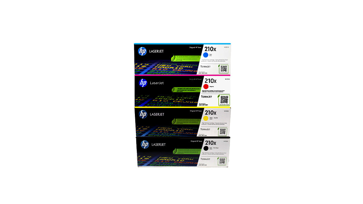 Hp 210 Ink HP 210X High Yield Toner 4 pack - W2100X W2101X W2102X W2103X - Black