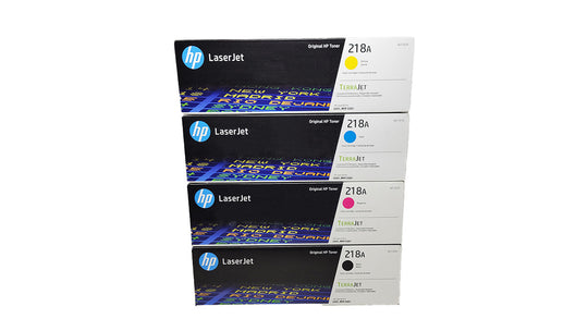HP 218A Toner SET - 4 pack - W2180A W2181A W2182A W2183A -  Black Cyan Magenta Yellow - Original HP Toner Cartridges