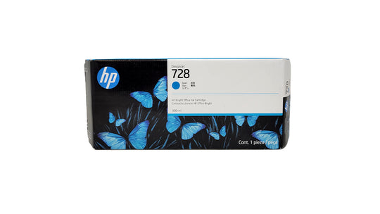 HP 728 300 ml Ink Cartridge – Cyan - Original HP Ink Cartridge (F9K17A)