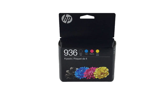 HP 936 Ink – Combo 4 pack -  Black Cyan Yellow Magenta  - Original HP Ink Cartridges (6C3Z5LN)