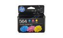 HP 564 Ink 3 Pack - Cyan Magenta Yellow - Original HP Ink Cartridges (N9H57FN, N9H57FN