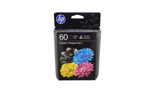 HP 60 Ink 2 pack - Black Tri-color - Original HP Ink Cartridge (CD947FN, N9H63FN#RFD)