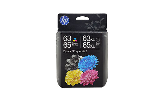 HP 63XL/65XL Ink / HP 63/65 Ink - Combo 2 Pack – High Yield Black / Tri-Color - Original HP Ink Cartridges (B87FDAN