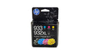 HP 932XL / 933 Ink SET - Combo 4 Pack - High Yield Black / Standard Yield Cyan Magenta Yellow - Original HP Ink Cartridges (N9H62FN, N9H62FN