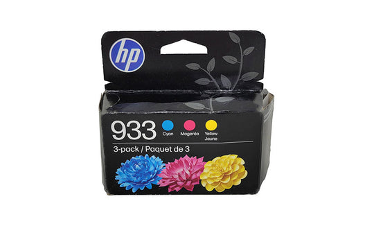 HP 933 Ink 3 Pack - Cyan Magenta Yellow - Original HP Ink Cartridges (N9H56FN, N9H56FN#RFD)
