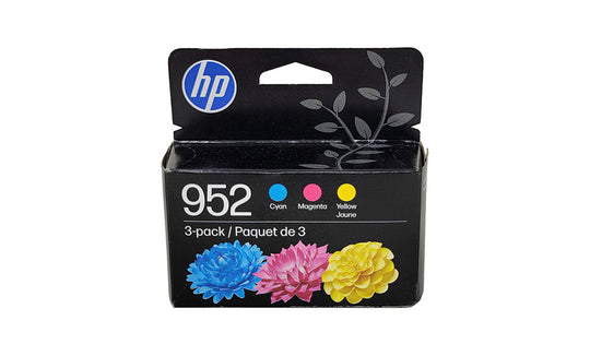 HP 952 Ink 3 pack - Cyan Magenta Yellow - Original HP Ink Cartridges (N9K27AN, N9K27AN#RFD)