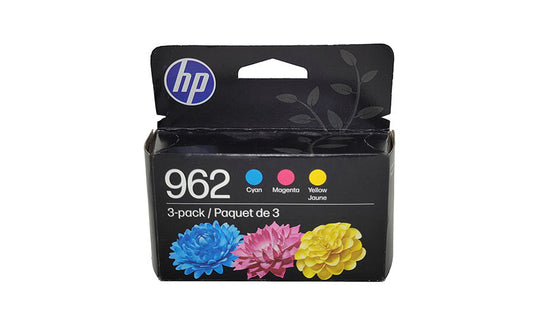 HP 962 Ink 3 pack - Cyan Magenta Yellow - Original HP Ink Cartridges (3YP00AN#140, 3YP00AN#RFD)