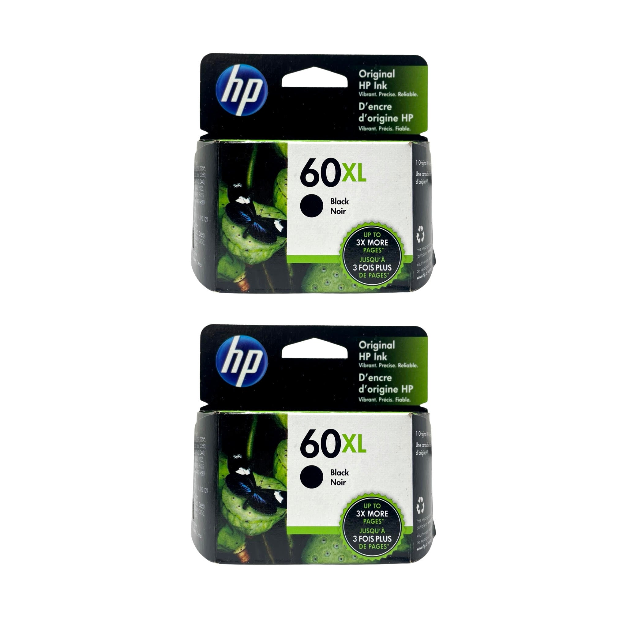 HP 60XL High Yield Ink 2 Pack - Black - Original HP Ink Cartridges
