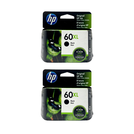 HP 60XL High Yield Ink 2 Pack - Black - Original HP Ink Cartridges