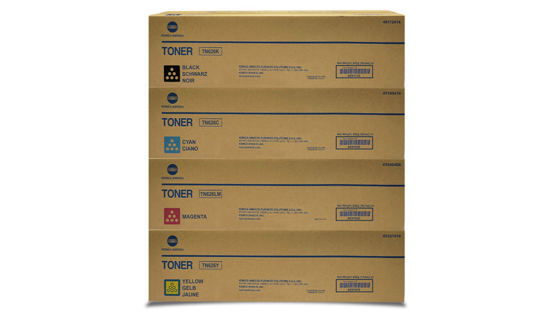 Konica Minolta TN626 Toner SET - Black, Cyan, Magenta, Yellow - Origin