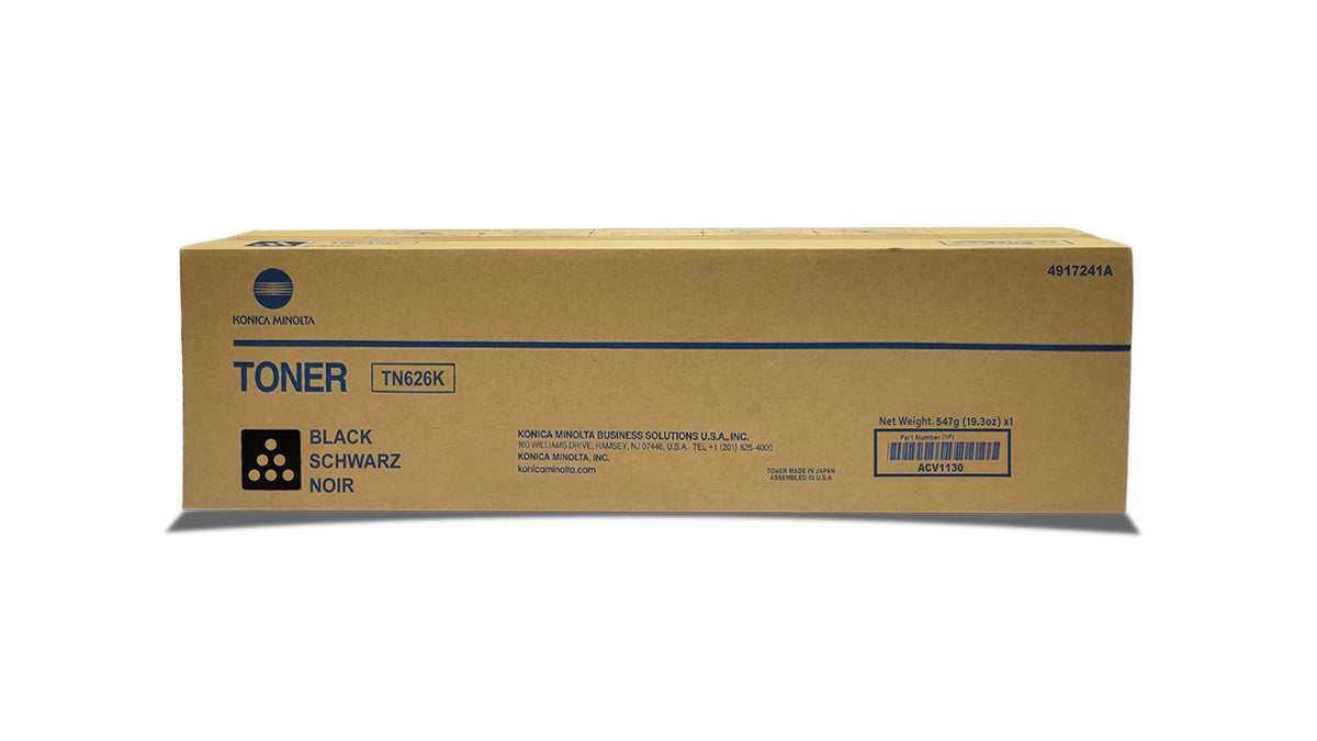 Konica Minolta TN626K Toner - ACV1130 - Black - Original Konica Minolta Toner Cartridge