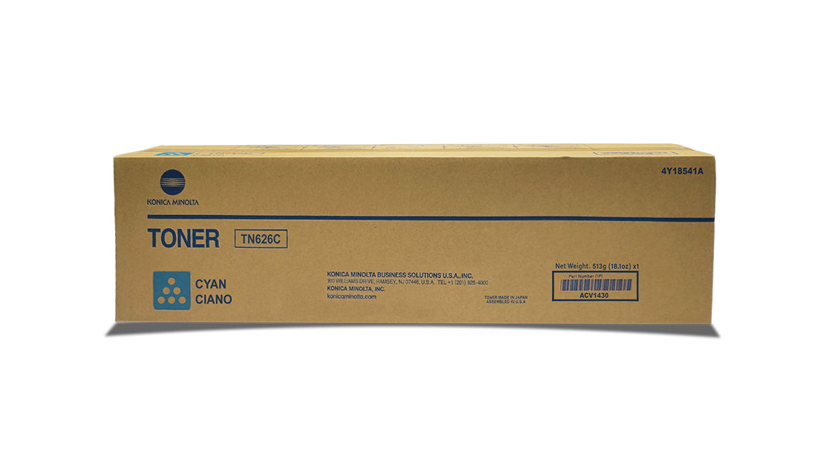 Konica Minolta TN626C Toner - ACV1430 - Cyan - Original Konica Minolta Toner Cartridge