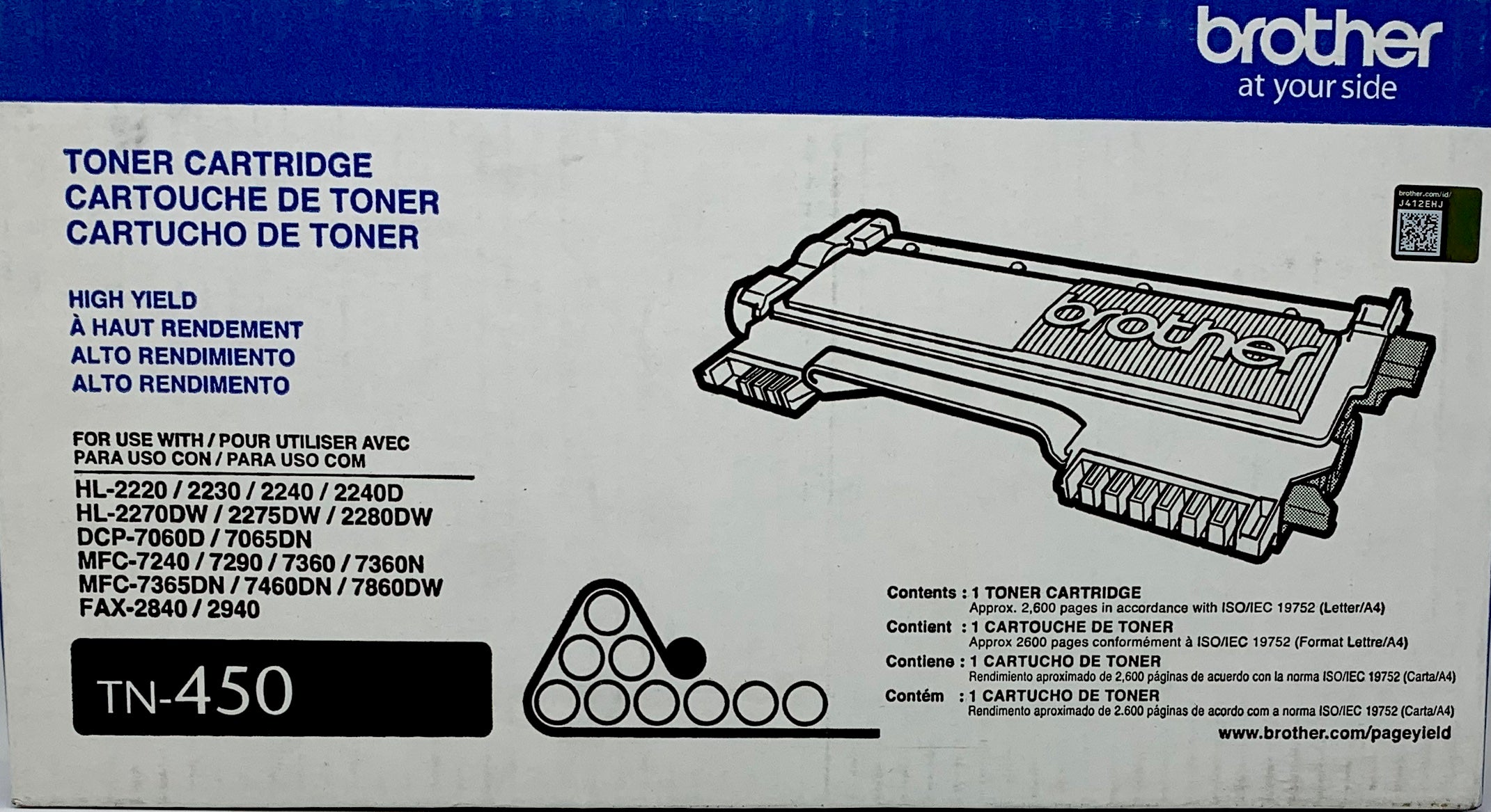 Brother TN-450 Black High-Yield Laser Toner Cartridge