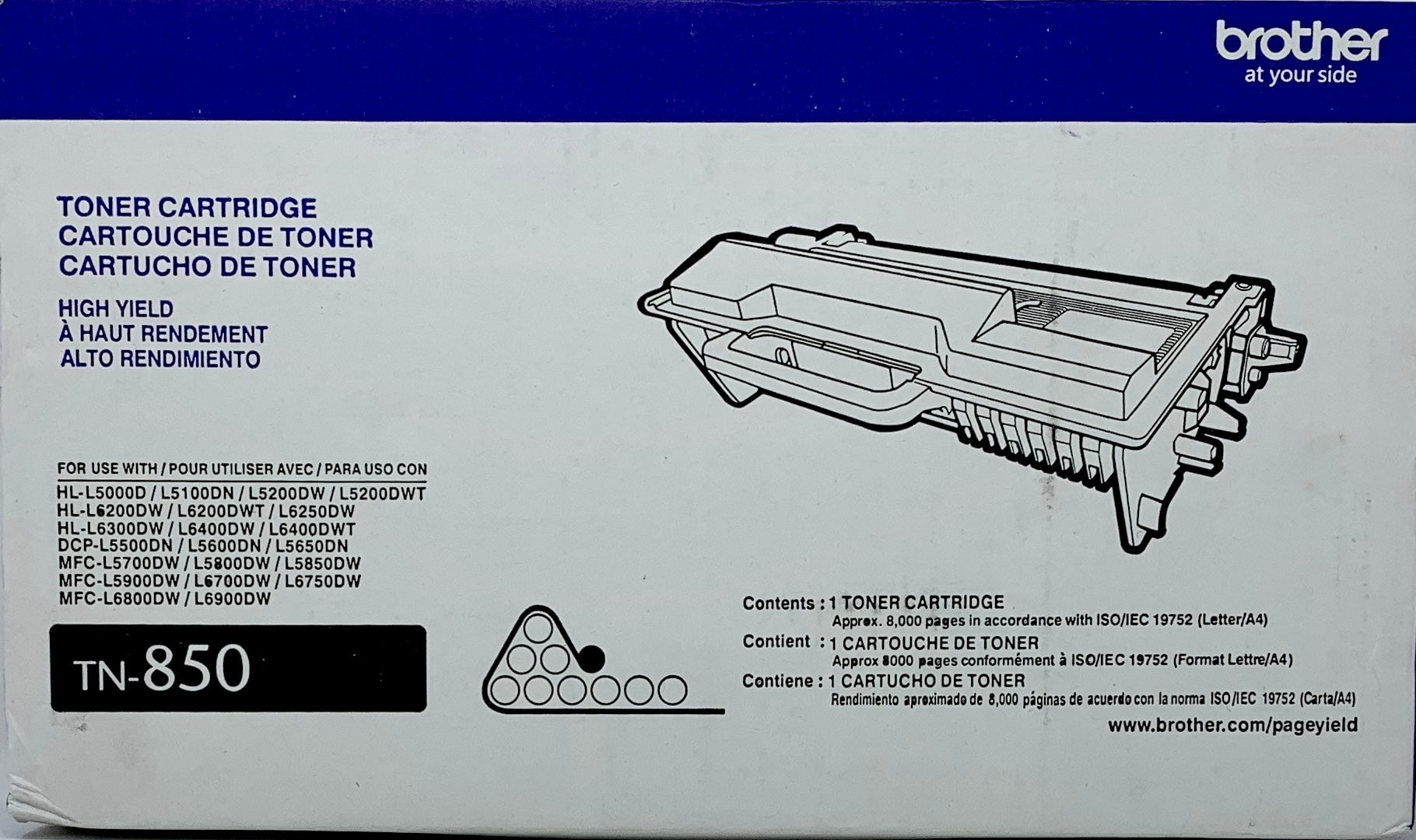 Brother TN850 Black High-Yield Toner Cartridge