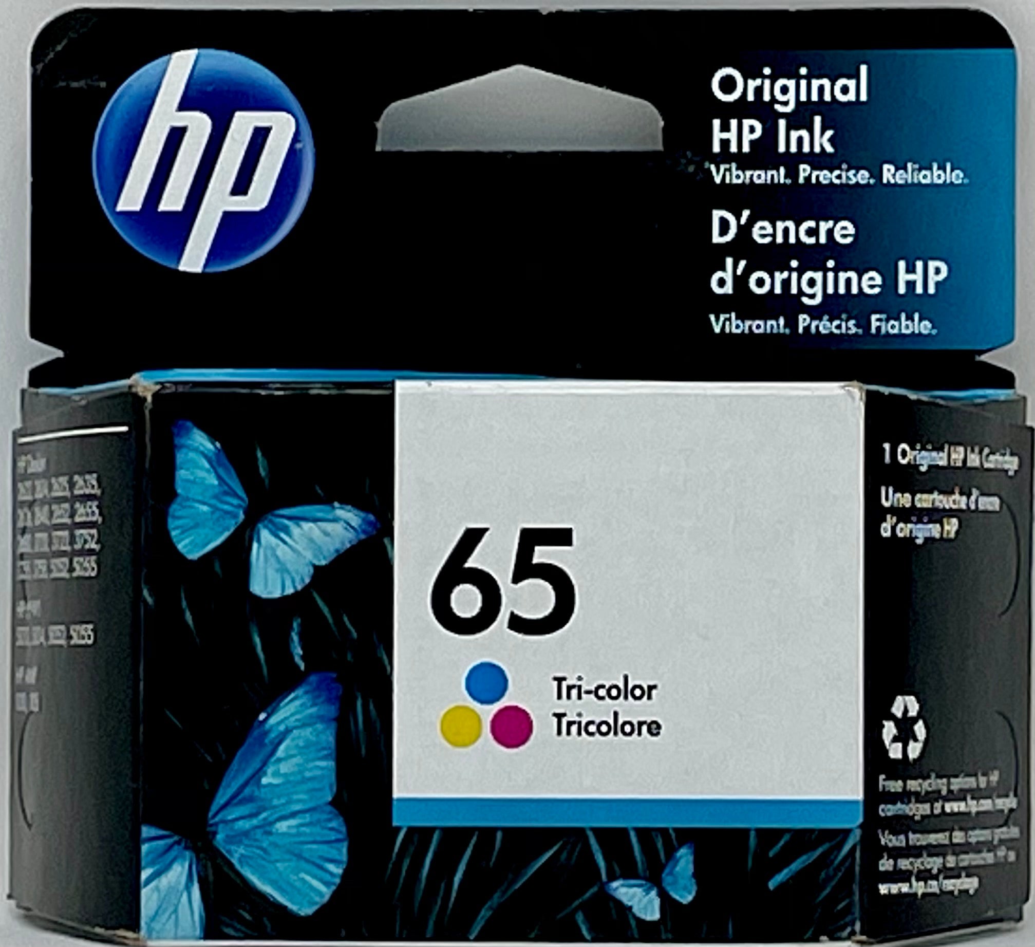 Genuine HP 65 Color Combination Ink Cartridge, Standard (N9K01AN