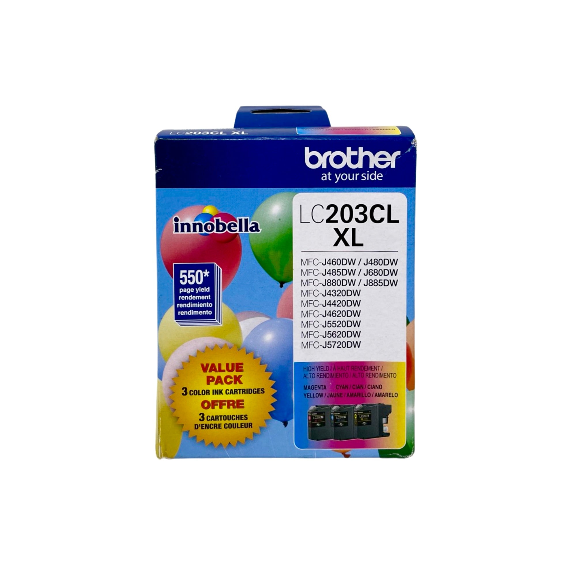 Genuine Brother LC2033PKS XL High-Yield 3-Pack Ink Cartridges - Cyan/Magenta/Yellow