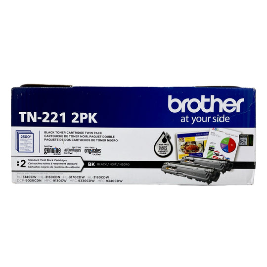 Brother TN-221BK 2-Pack Black Toner Cartridges