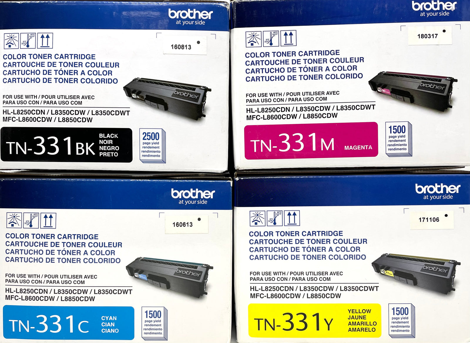 Brother TN-331 Black, Cyan, Magenta, Yellow Toner Cartridge Set