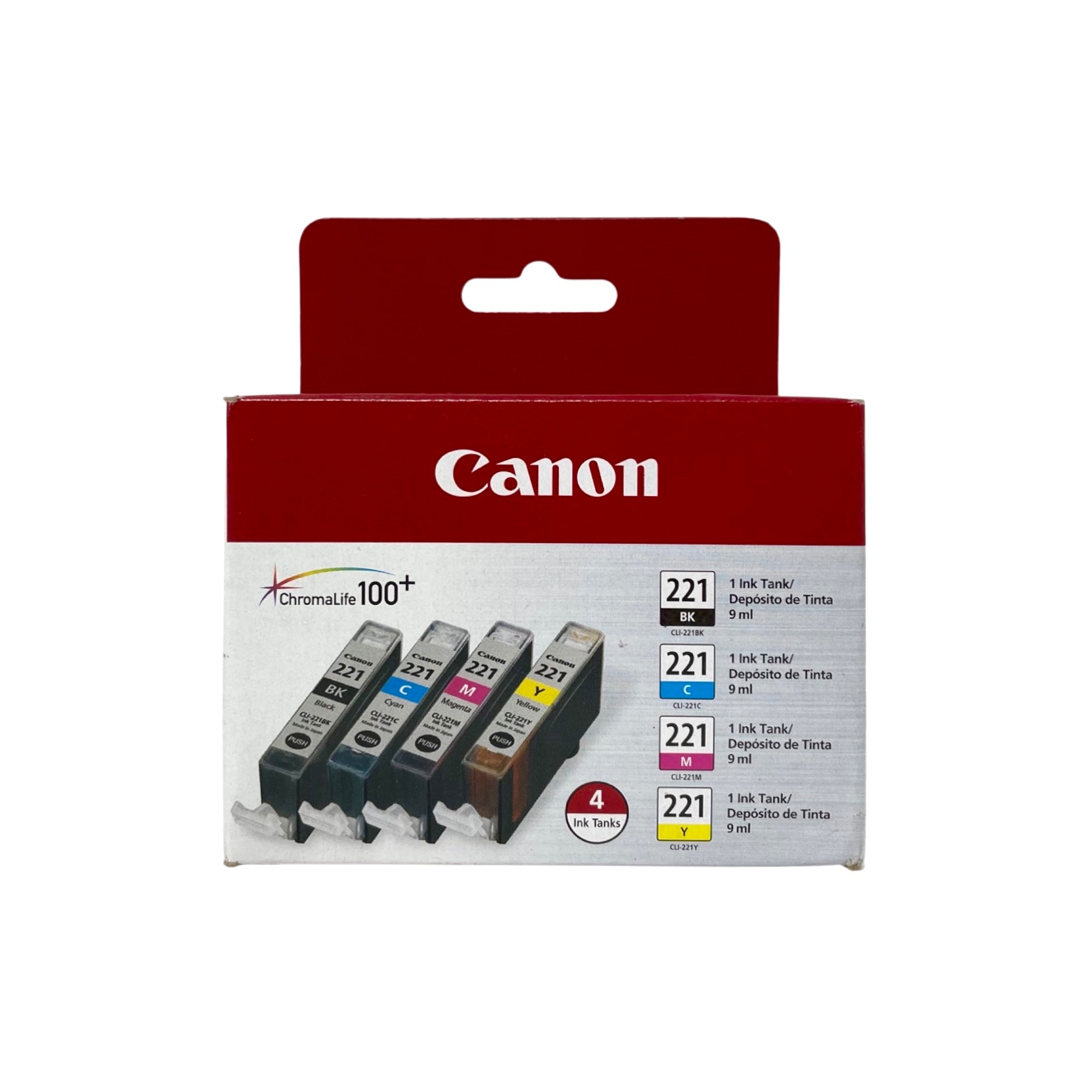Genuine Canon CLI 221 Black/Color Ink Cartridges, 4/Pack (2946B004)