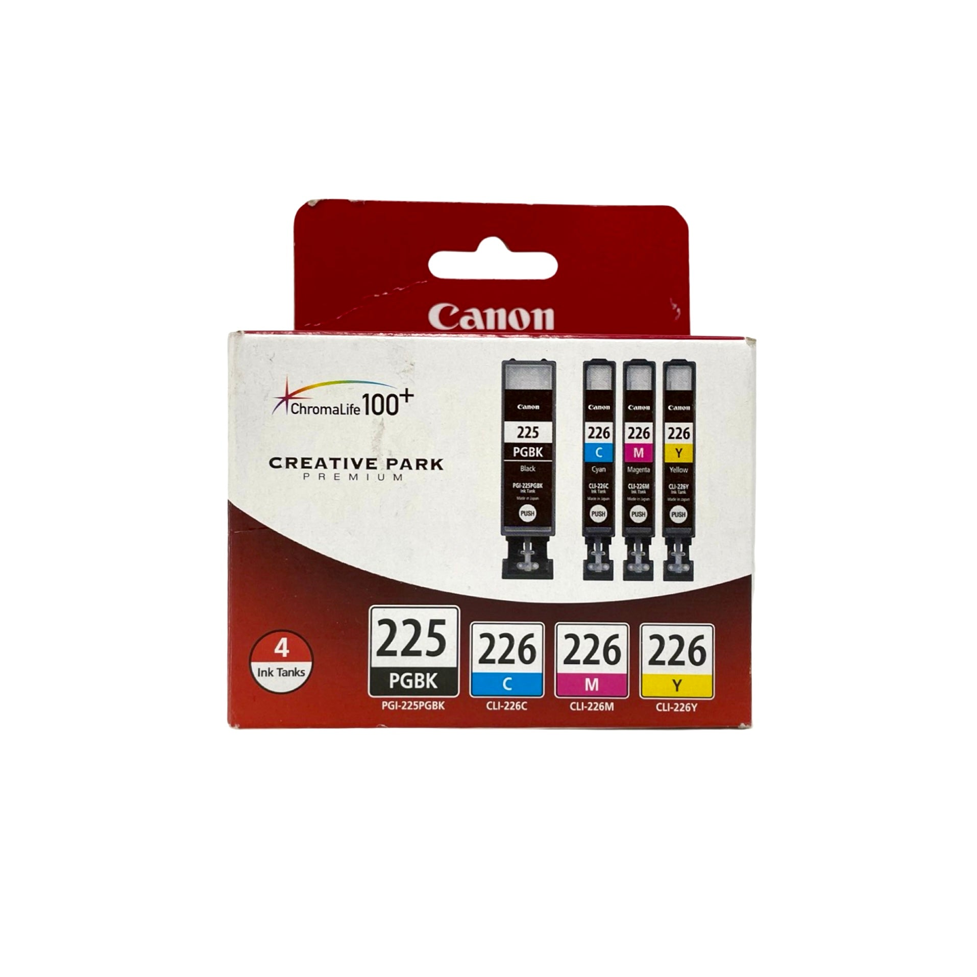 Genuine Canon PGI-225/CLI-226 Black/Color Ink Cartridges, 4/Pack (4530B008)