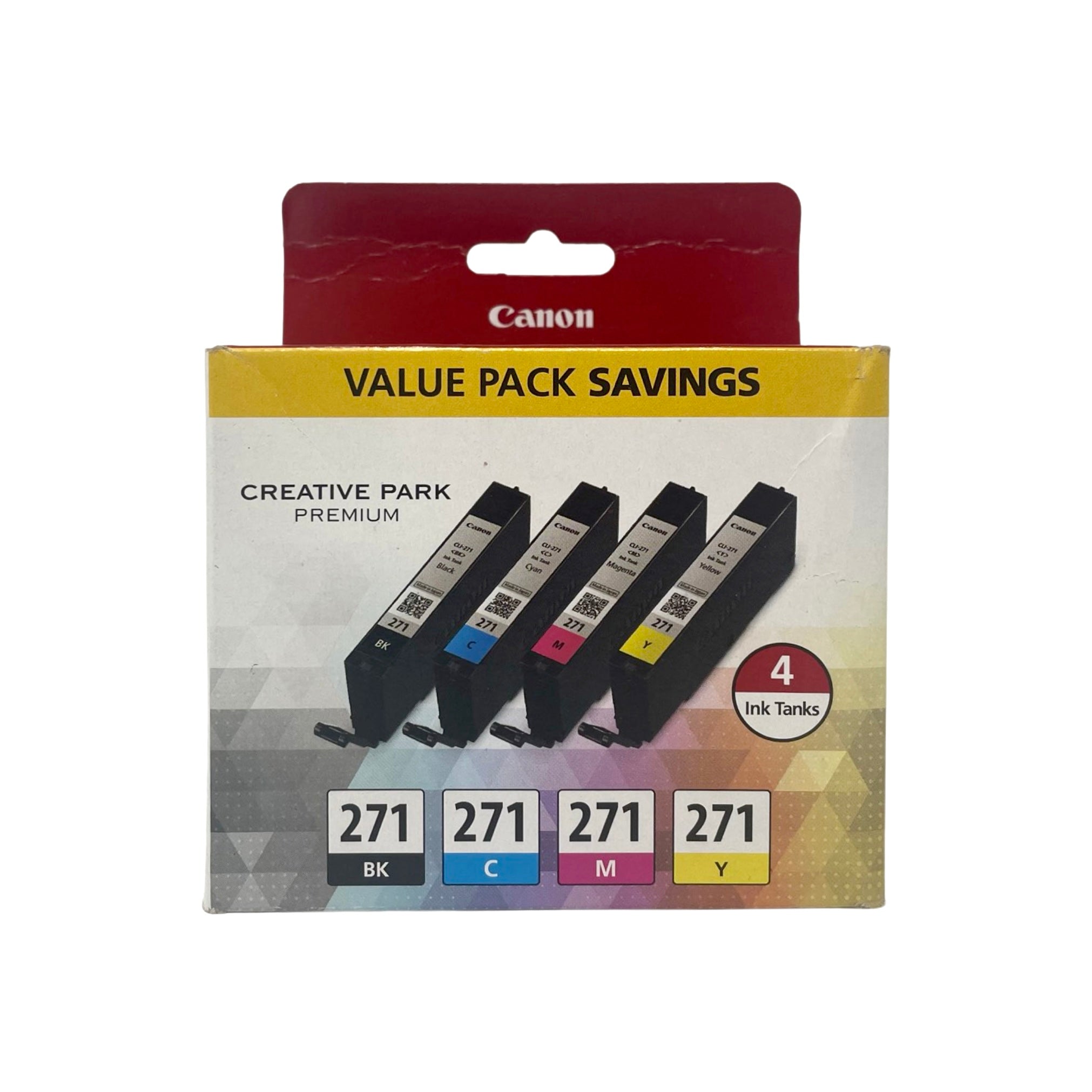 Genuine Canon CLI 271 Black/Color Ink Cartridges, 4/Pack (0390C005)