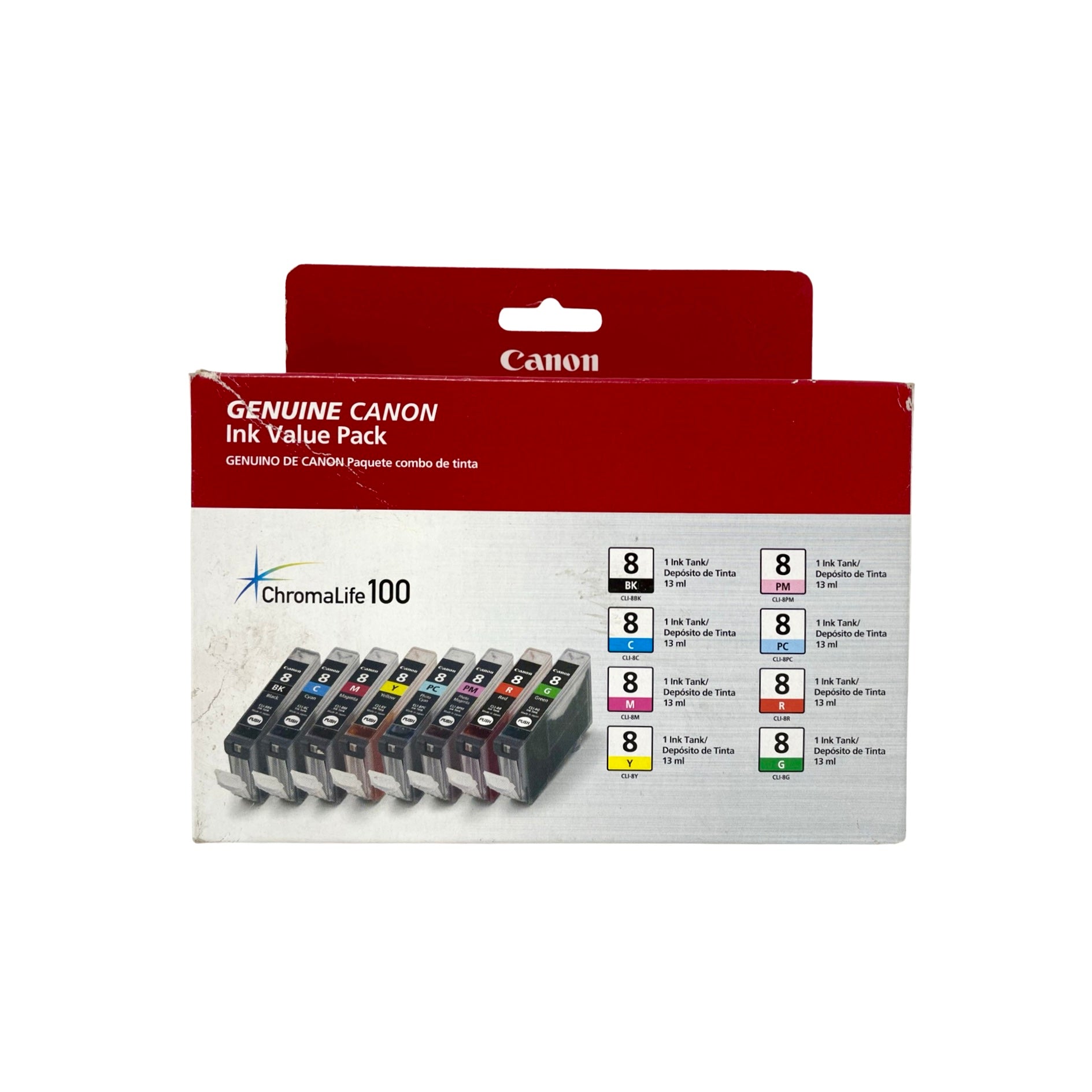 Genuine Canon CLI 8 Black/Color Ink Cartridges, Standard Yield, 8/Pack