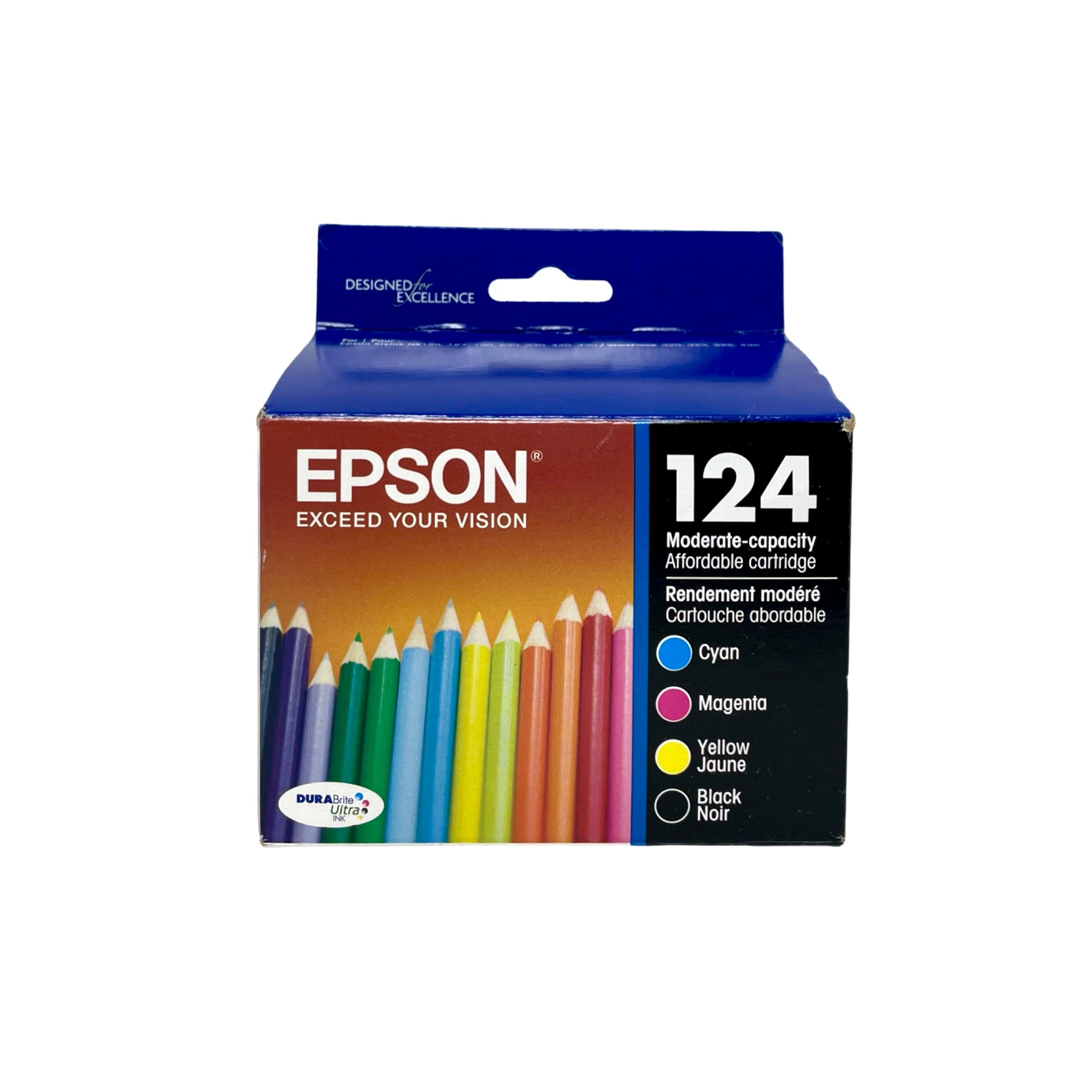 Genuine Epson 124 Black/Color Ink Cartridges, Standard Yield 4/Pack (T124120-BCS)