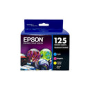Genuine Epson 125 Black/Color Ink Cartridges, Standard, 4/Pack (T125120-BCS)