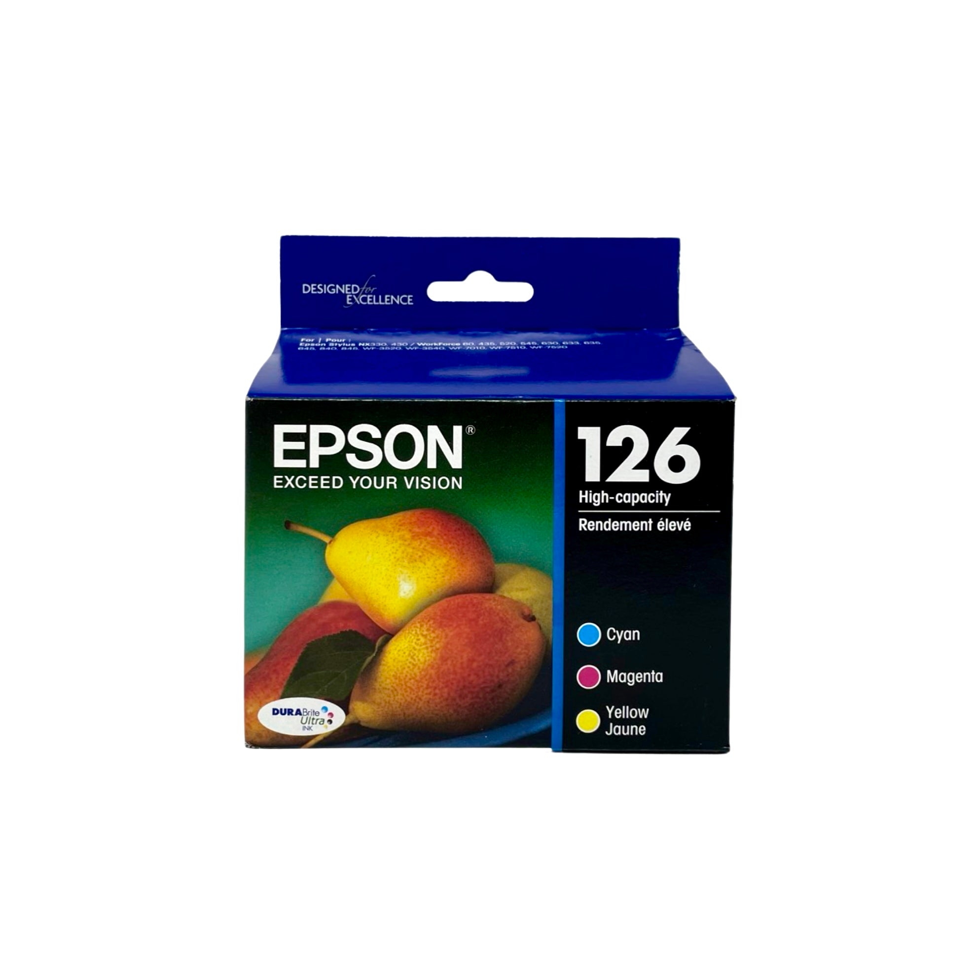 Genuine Epson 126 Multi-Pack Color Combination Ink Cartridges, High Yield, 3/Pack (T126520-S)