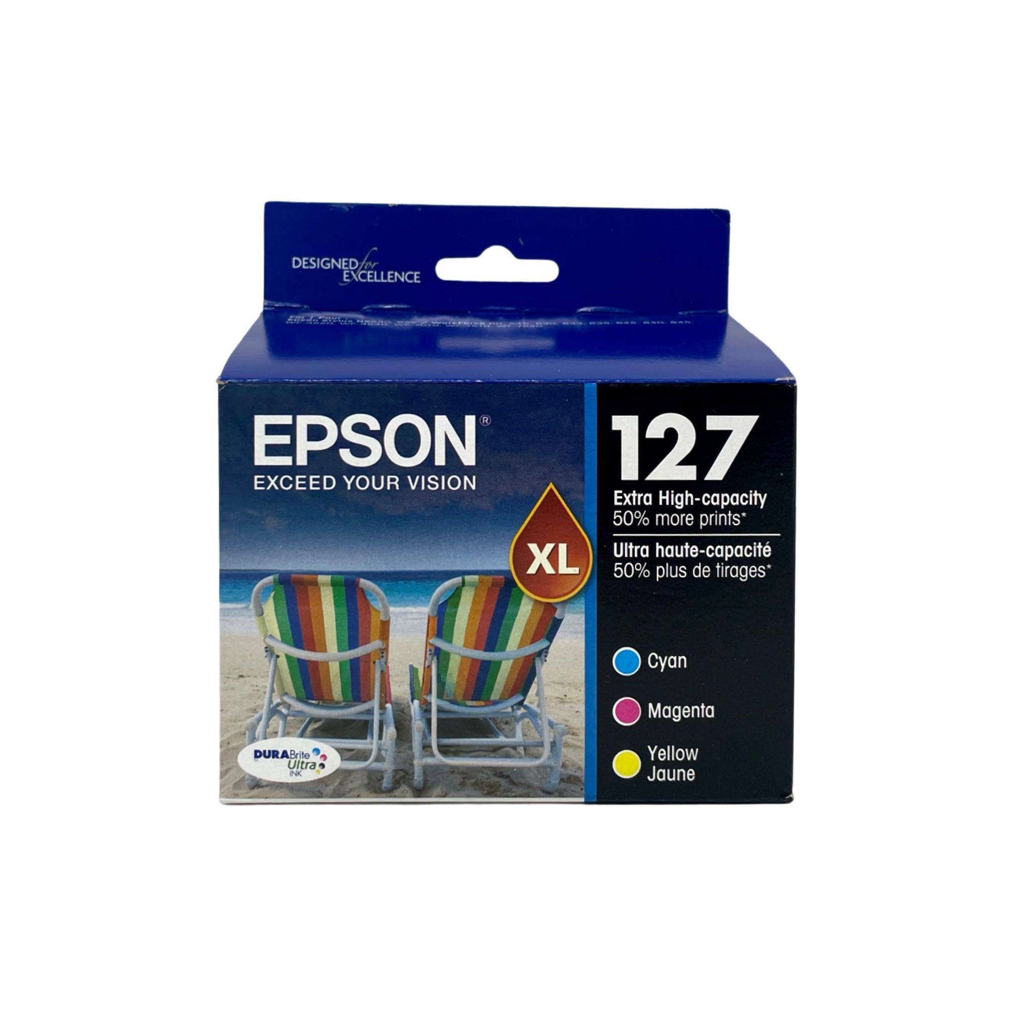Genuine Epson 127 Color Combination Ink Cartridges, Extra High Yield, 3/Pack (T127520-S)