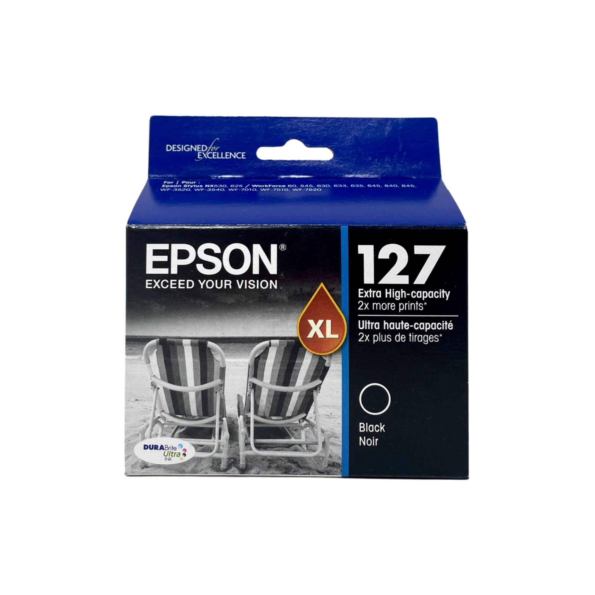 Genuine Epson 127 Black Ink Cartridge, Extra High Yield (T127120-S)