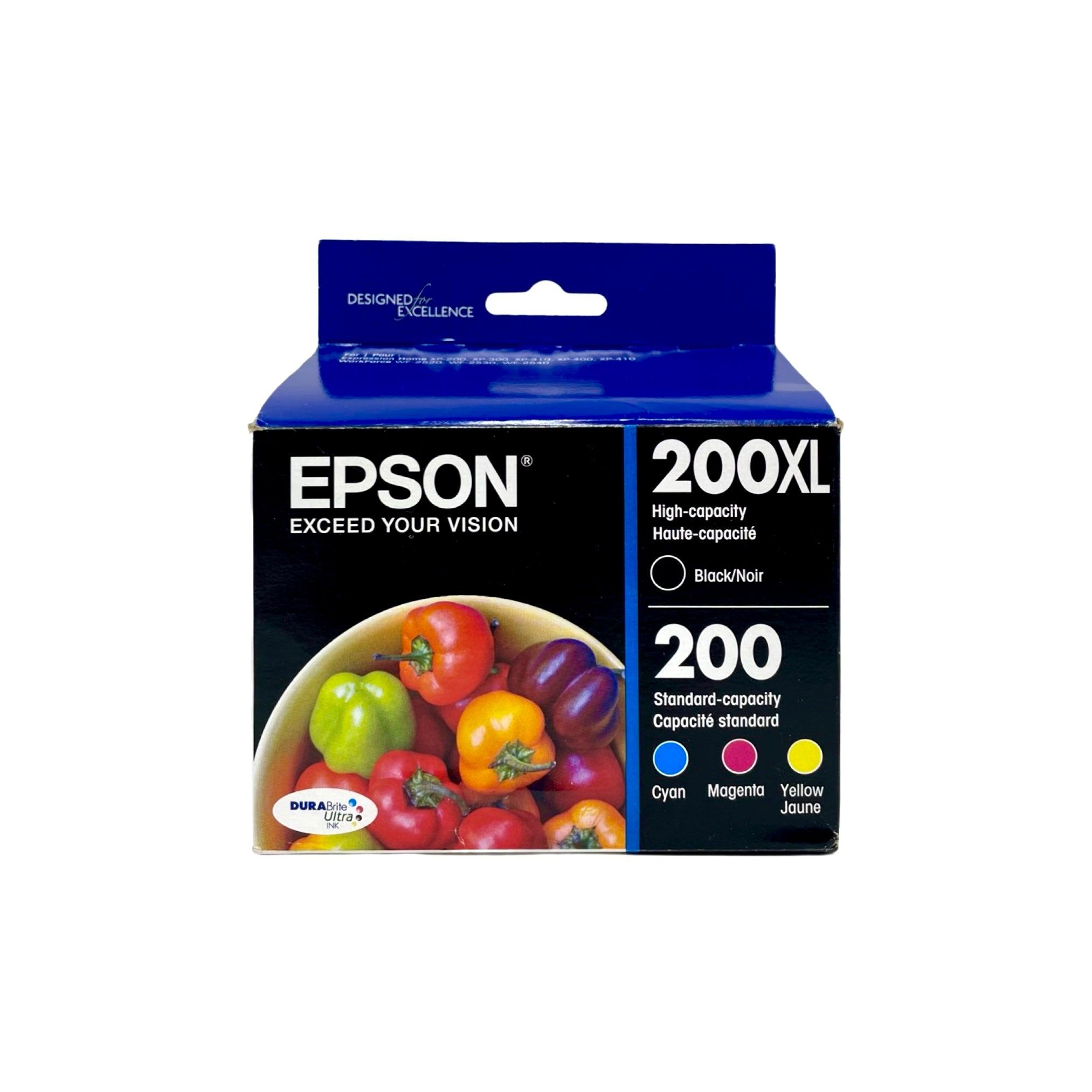 Genuine Epson 200XL/200 Black/Color Ink Cartridges, Standard Yield 4/Pack (T200XL-BCS)