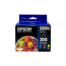 Genuine Epson 200XL/200 Black/Color Ink Cartridges, Standard Yield 4/Pack (T200XL-BCS)