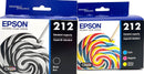 Genuine Epson 212 Black/Color Ink Cartridges, 4/Pack (T212120-BCS)