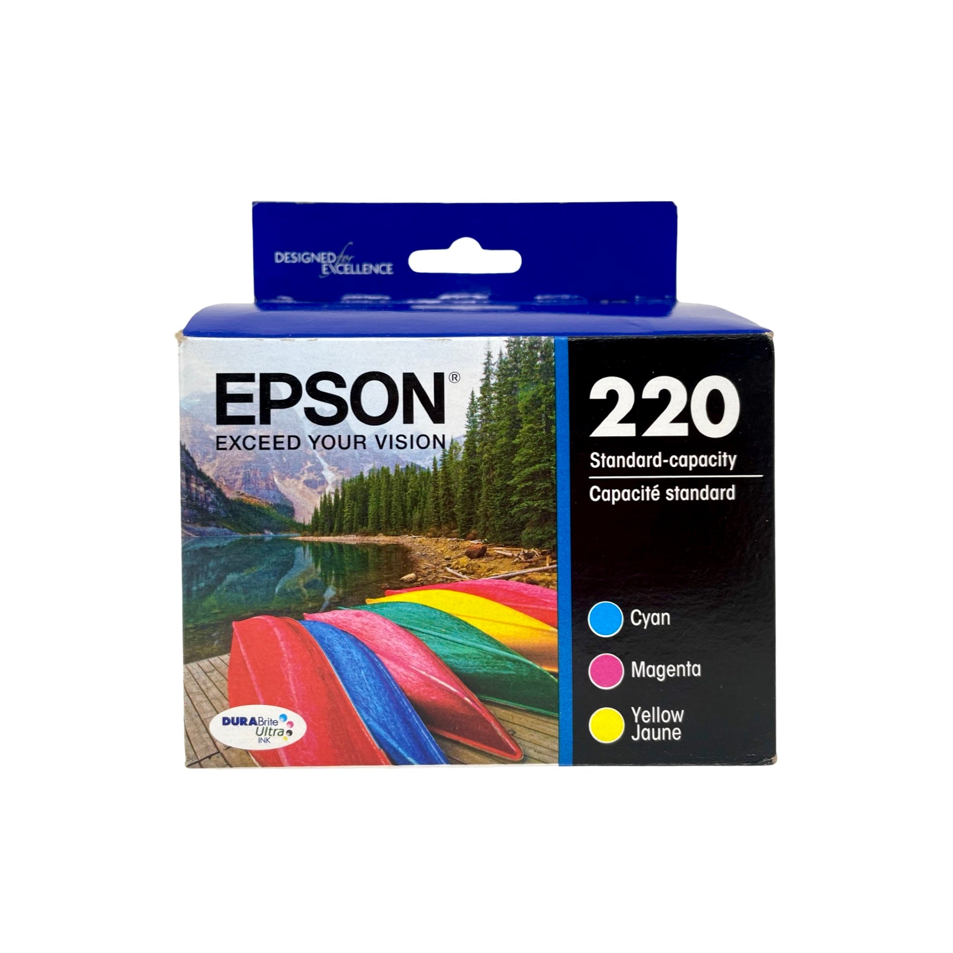 Genuine Epson 220 Color Combination Ink Cartridges, Standard, 3/Pack (T220520-S)