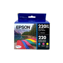 Genuine Epson 220XL/220 Black/Color Ink Cartridges, Standard, 4/Pack (T220XL-BCS)