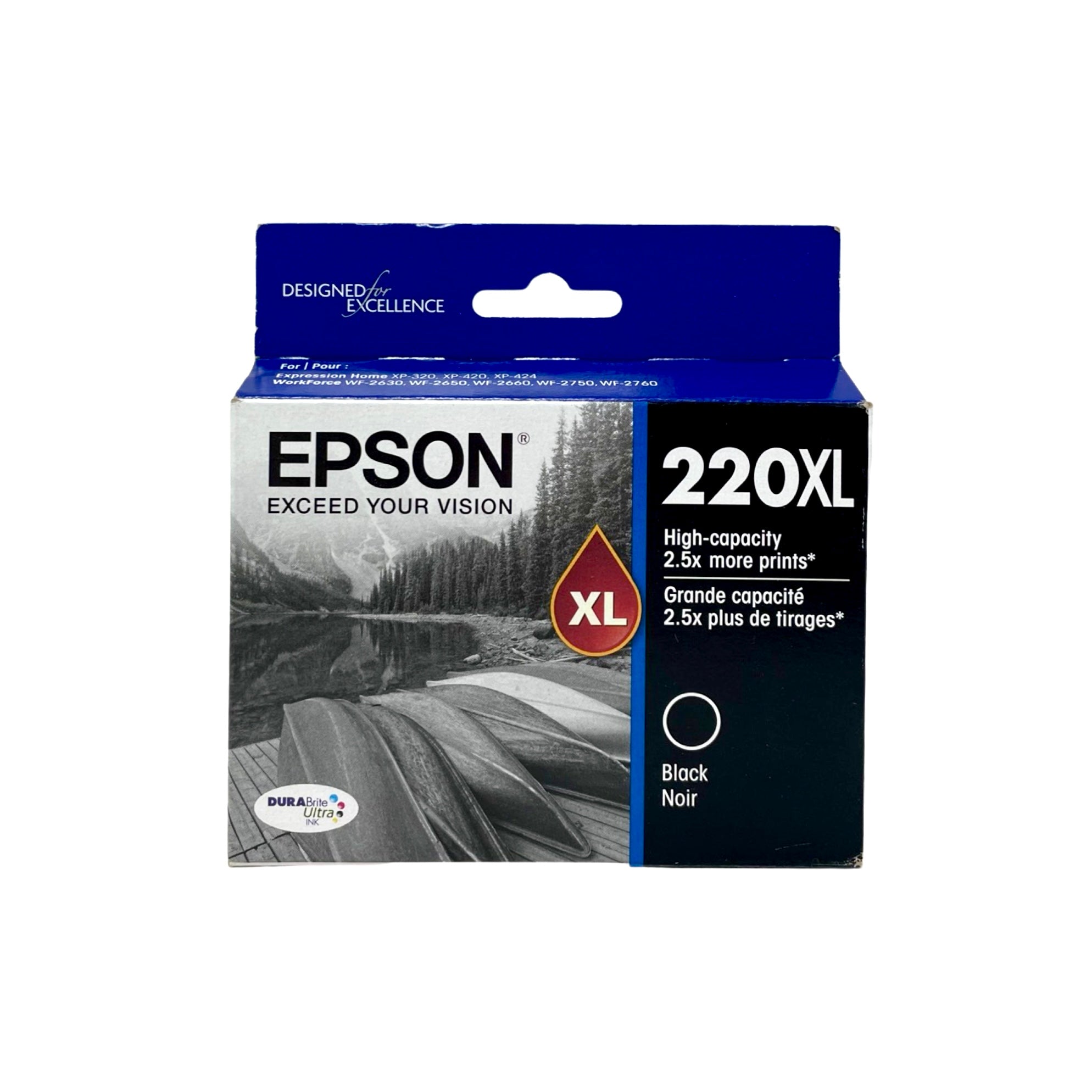 Genuine Epson 220XL Black Ink Cartridge, High Yield (T220XL120-S)