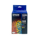 Genuine Epson DURABrite Ultra 252XL/252 High Yield, Standard Color C/M/Y Ink Cartridges, Combo 4/Pack (T252XL-BCS)