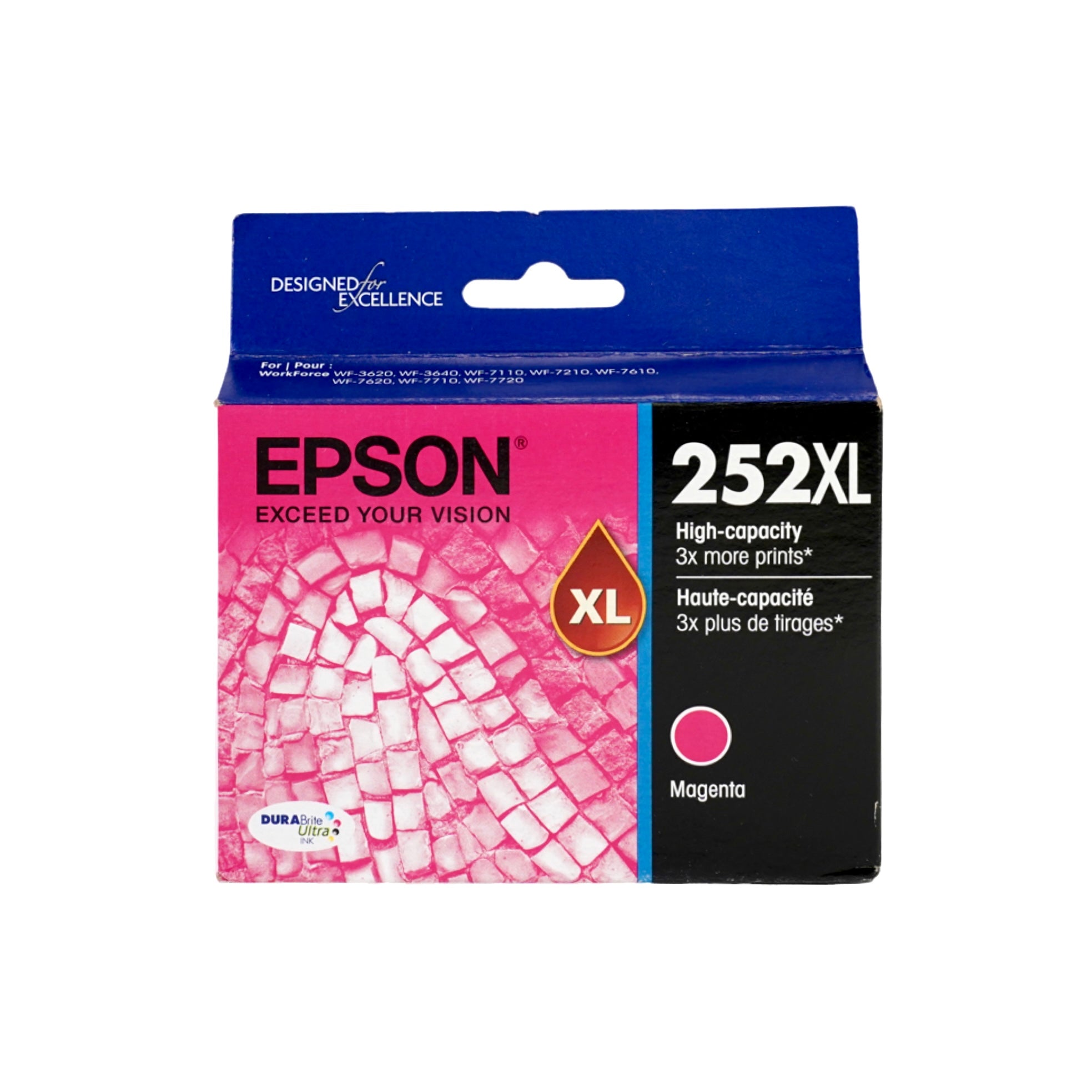 Genuine Epson DURABrite Ultra 252XL Magenta Ink Cartridge (T252XL320-S), High Yield