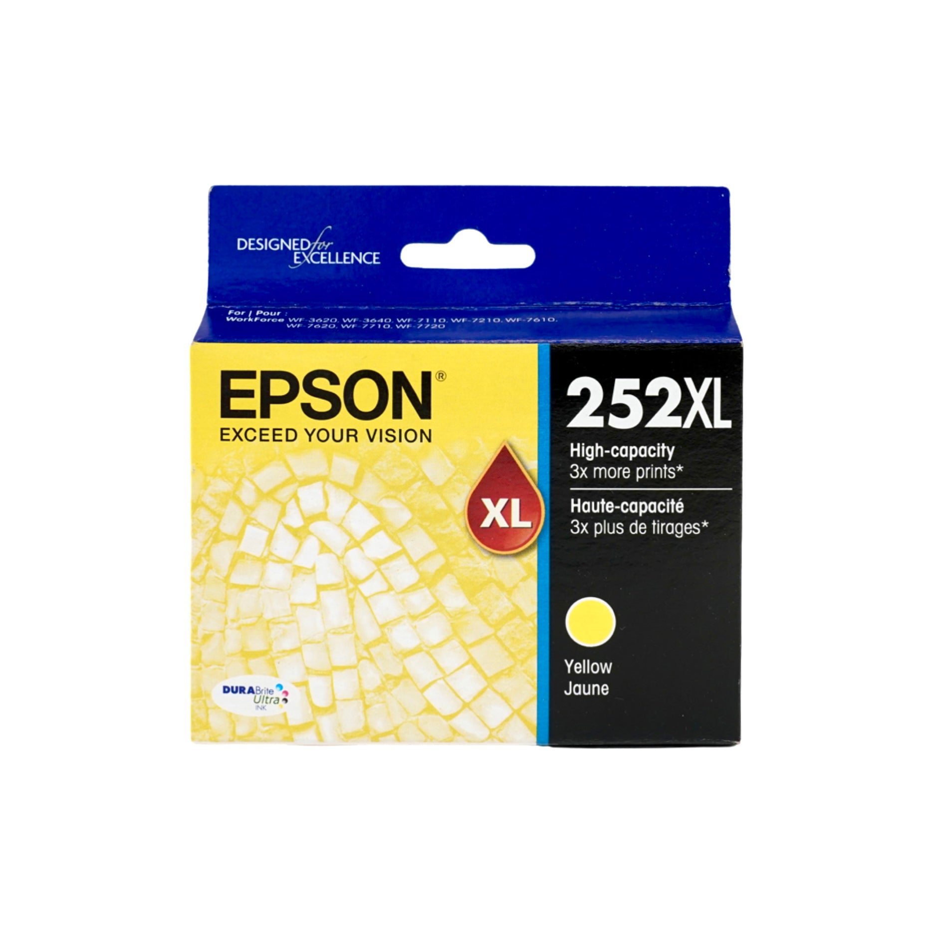 Genuine Epson DURABrite Ultra 252XL Yellow Ink Cartridge (T252XL420-S), High Yield