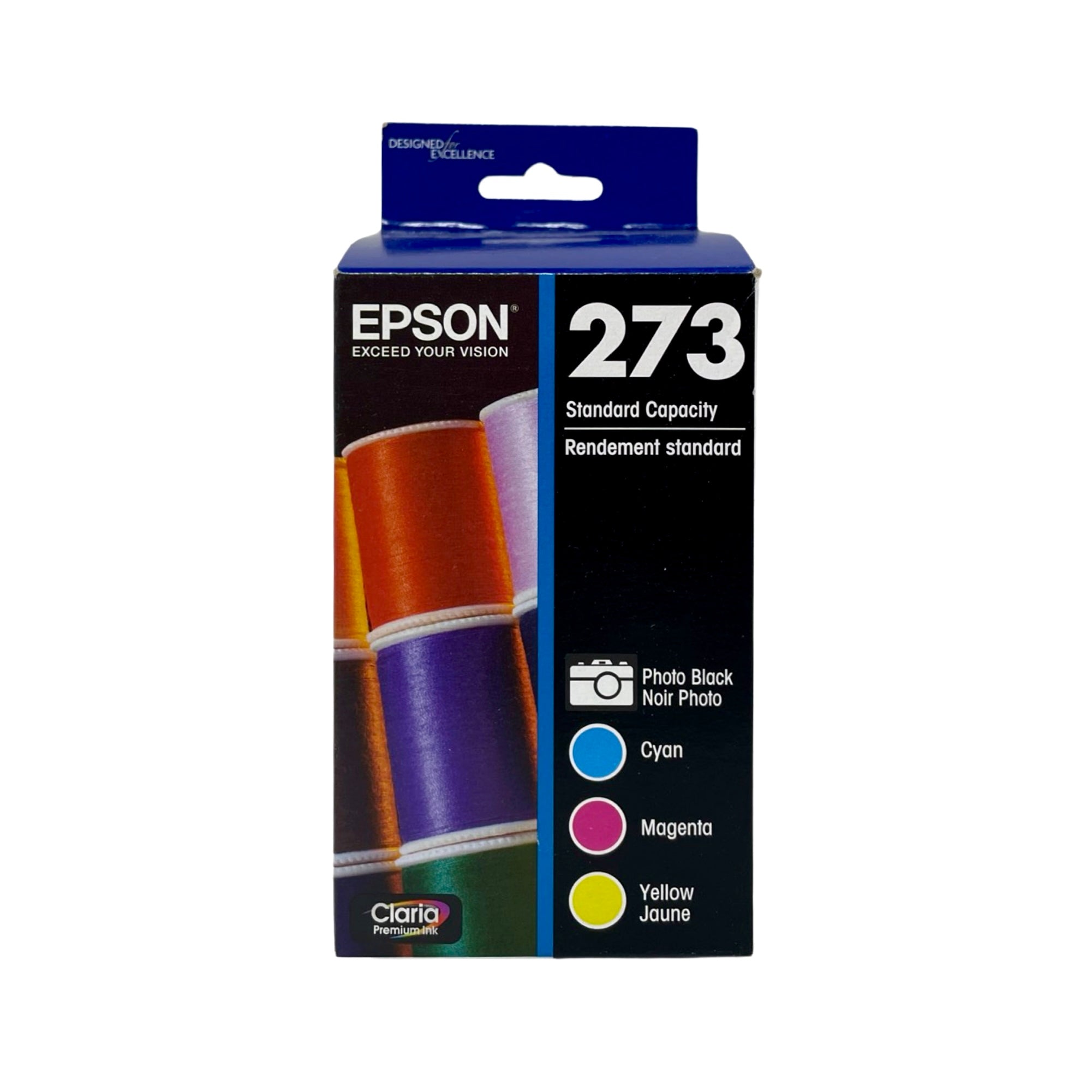 Genuine Epson 273 Photo Black/Color Ink Cartridges, Standard, 4/Pack (T273520-S)