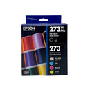 Genuine Epson 273XL/273 Black/Color Ink Cartridges, High Yield/Standard, 5/Pack (T273XL-BCS)