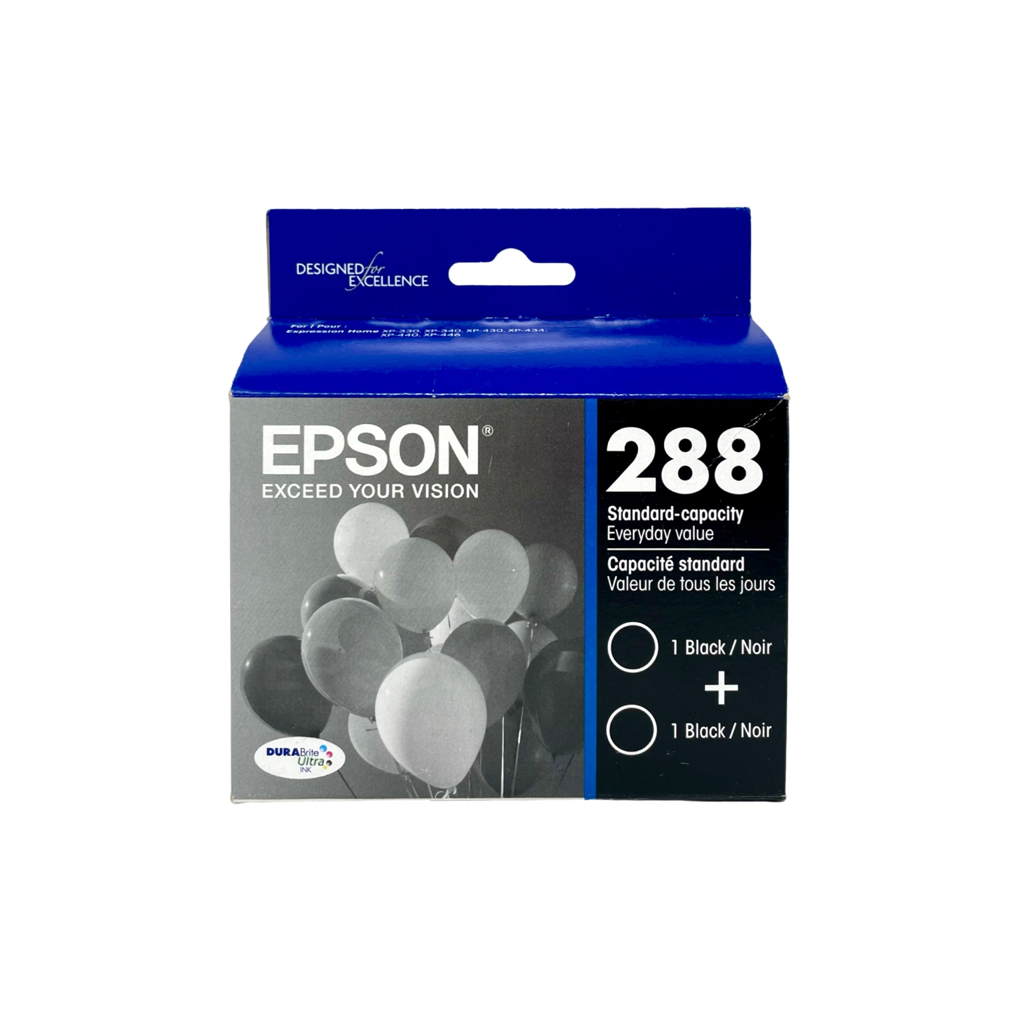 Genuine Epson 288 Black Cartridges, Standard, 2/Pack (T288120-D2)
