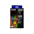 Genuine Epson 802XL/802 Black Cyan Magenta Yellow Ink Cartridges (T802XL-BCS)