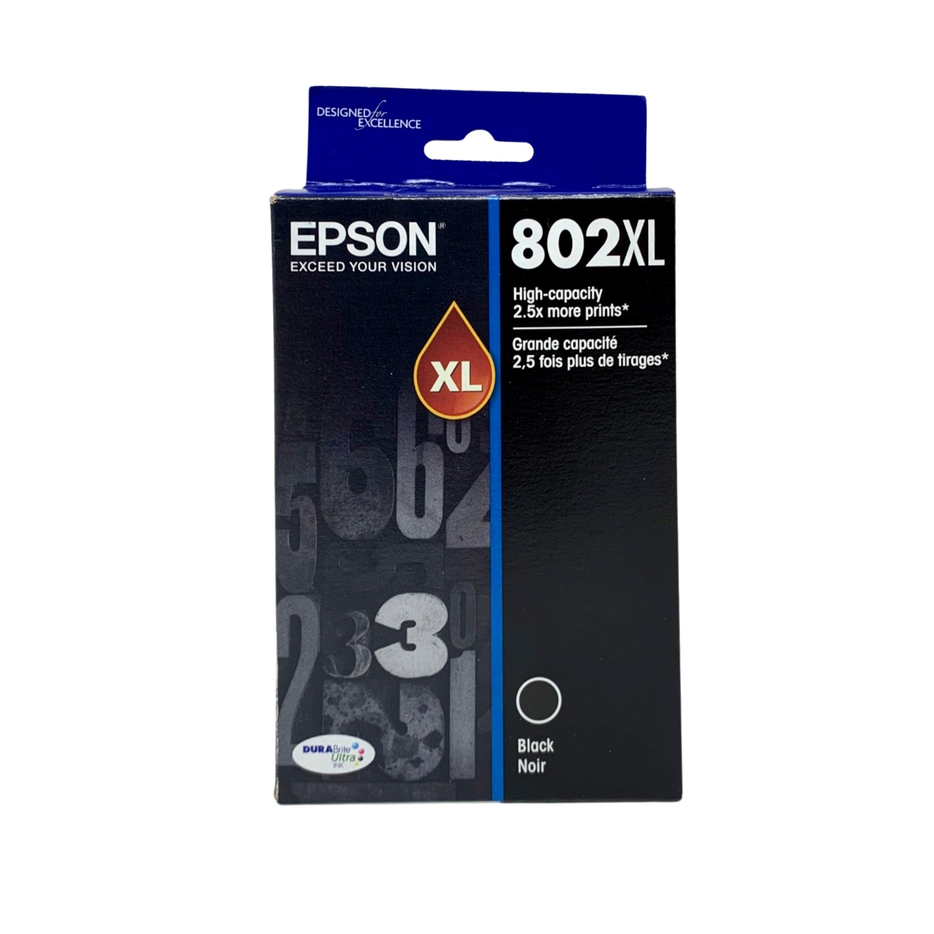 Genuine Epson 802XL Black Ink Cartridge, High Yield (T802XL120-S)