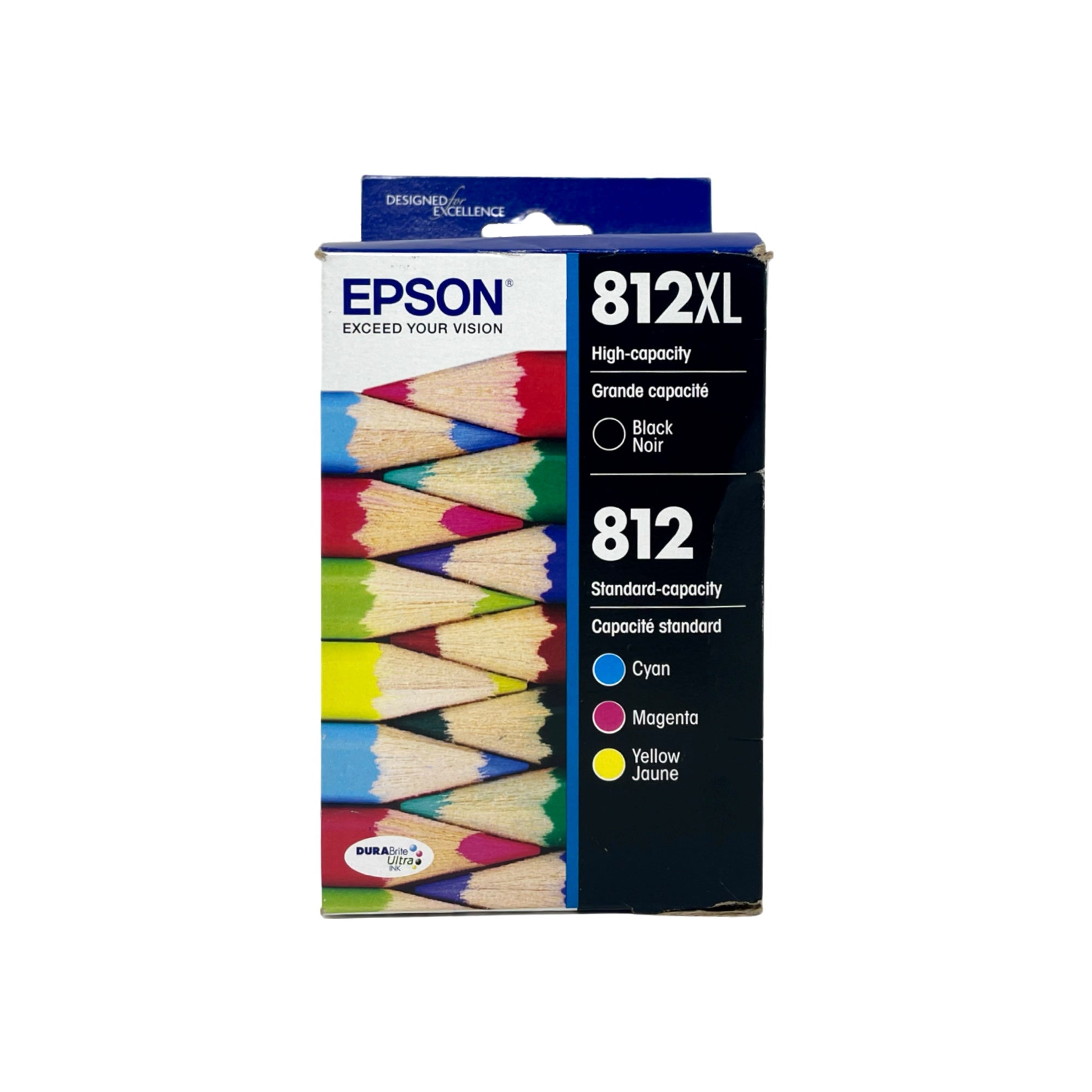 Genuine Epson 812XL/812 4-Pack High-Yield Black/Standard Capacity Multi Ink Cartridges - Cyan/Magenta/Yellow/Black (T812XL-BCS)