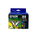 Genuine Epson 88 Black/Color Ink Cartridges, Standard, 4/Pack (T088120-BCS)