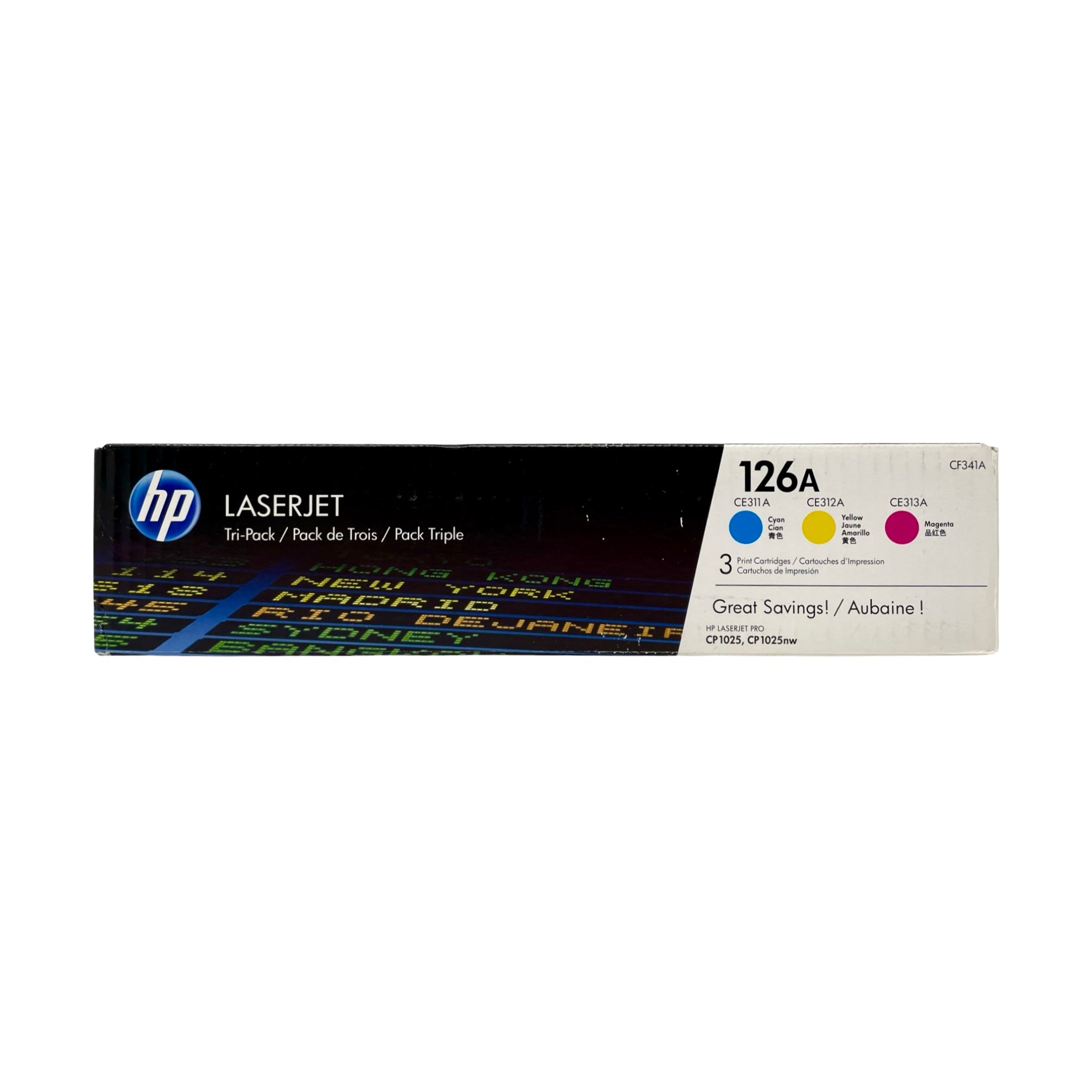 Genuine HP 126A CF341A LaserJet Toner Cartridges Tri-Color 3-Pack Cyan Magenta Yellow