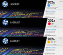 Genuine HP 202A 3-Pack CF501A CF502A CF503A Cyan Magenta Yellow LaserJet Toner Cartridges